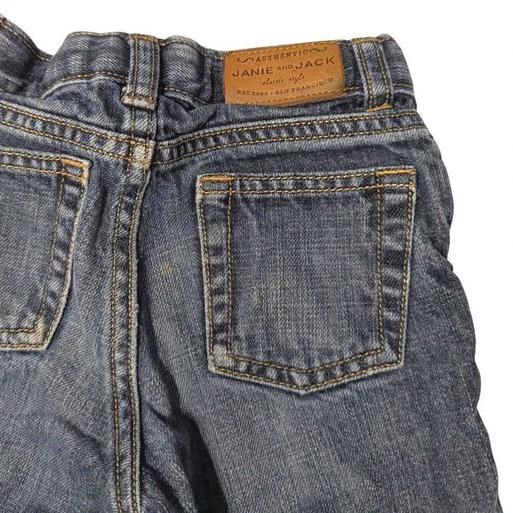 Janie and Jack Boys Blue Denim Straight Leg‎ Jeans 18-24 Months Adjustable Waist